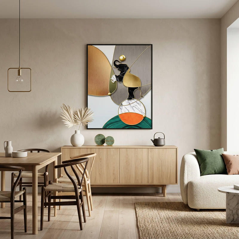 Elegant Abstract Elephant Canvas Art
