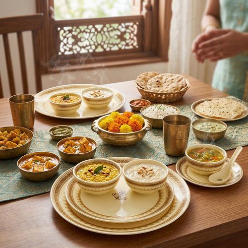 Modern Royal Gold & Ivory Crown Fine Dinnerware Set 35 Pcs