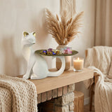 Minimalist Cat Sculpture with Gold Tray