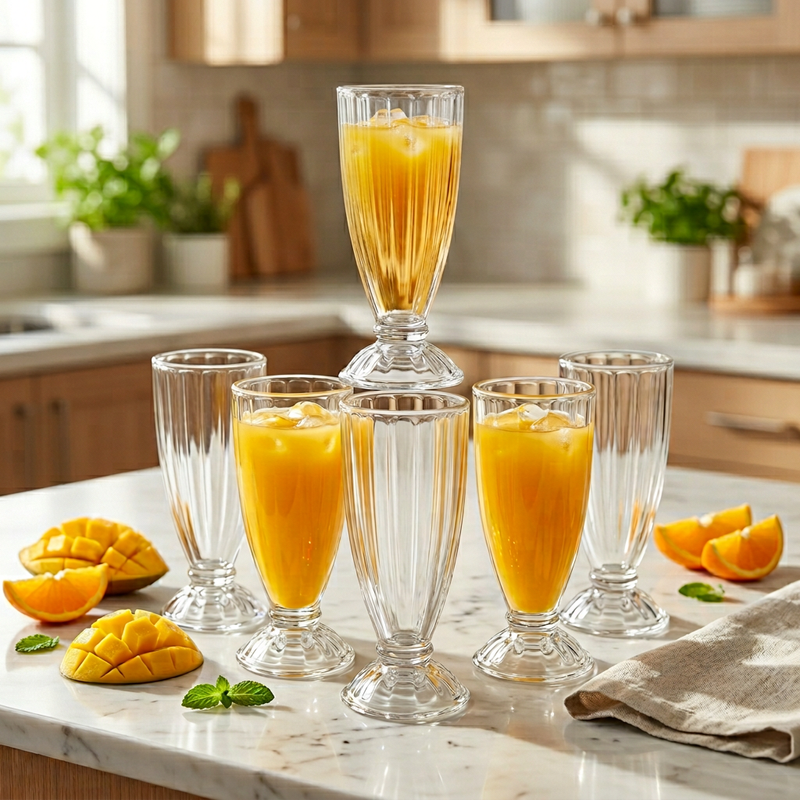 Artisan Fluted Footed Glasses Set of 6