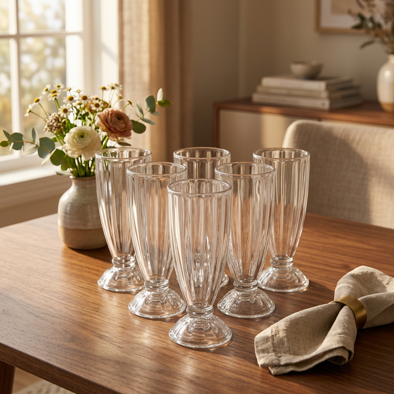 Artisan Fluted Footed Glasses Set of 6