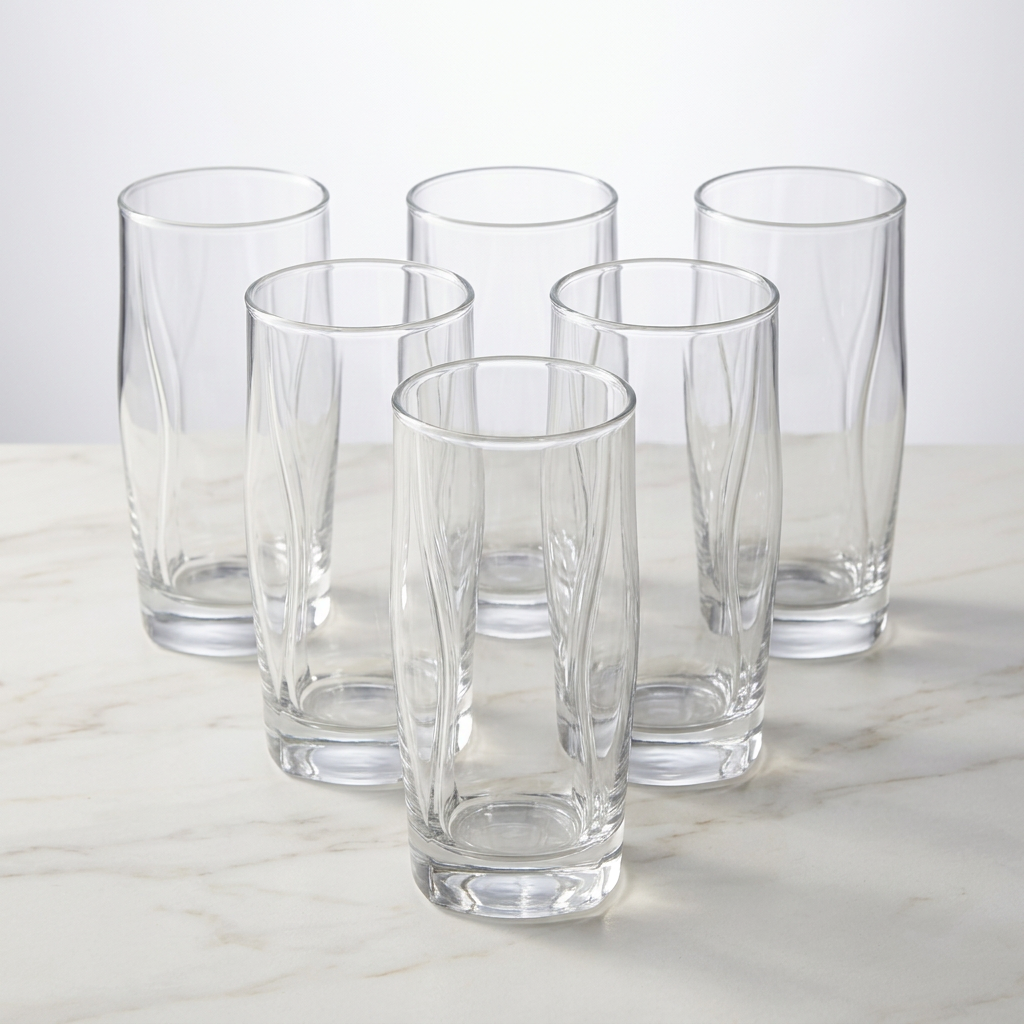 Artisan Wavy Crystal Tumblers Set of 6