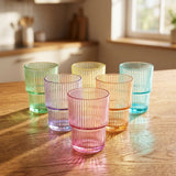 6 Piece Colorful Stackable Glassware Set