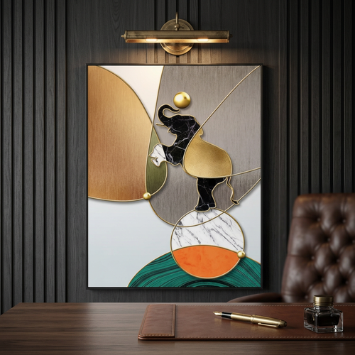 Elegant Abstract Elephant Canvas Art