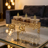 Royal Gold Horse Chariot Dry Fruit Jar Set