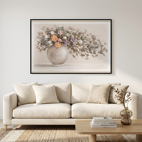 Pastel Rose Still Life Framed Wall Art