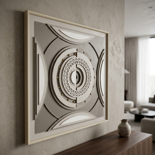 Astral Compass 3D Geometric Mandala Art
