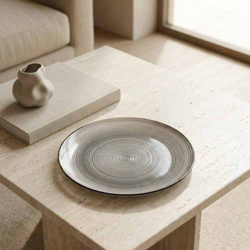 Vortex Smoke Grey Ceramic Dinner Plate 10.5 Inch