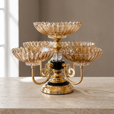 Sophisticated Gold & Amber Serving Rotating Stand