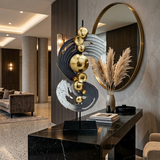 Modern Abstract Gold & Grey Sculpture