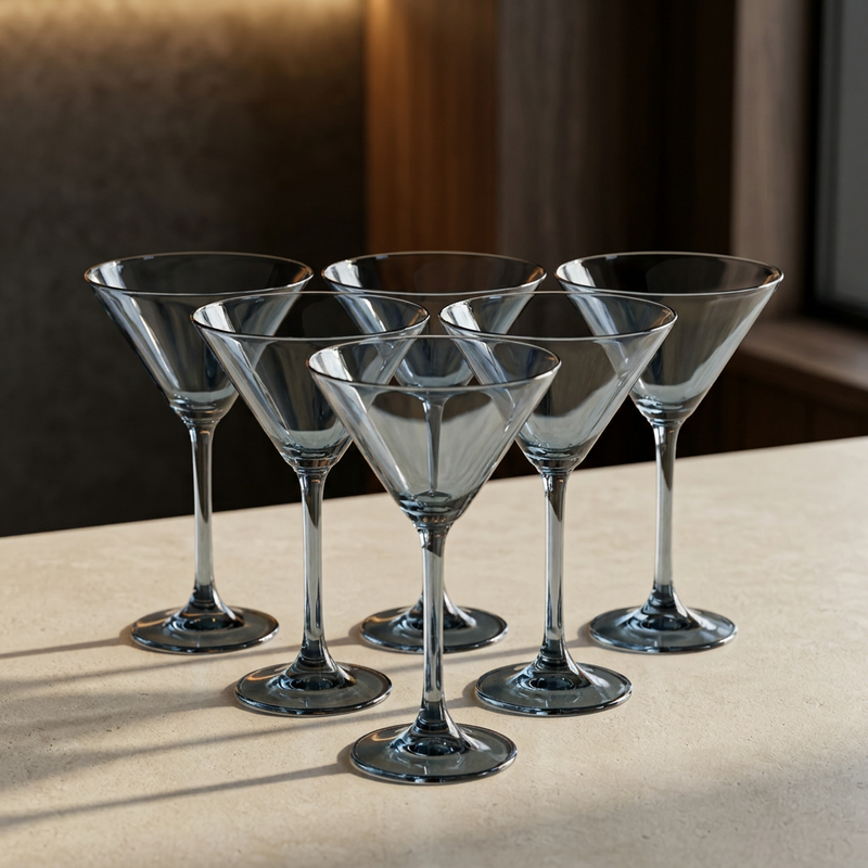 Smoky Grey Martini Glass Set of 6