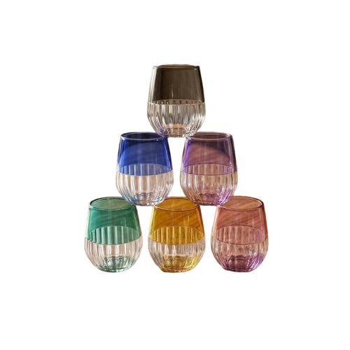 6 Piece Two-Tone Stemless Glassware Set