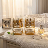 Luxury Gold Greek Key Water & Beverage Glasses Set of 6