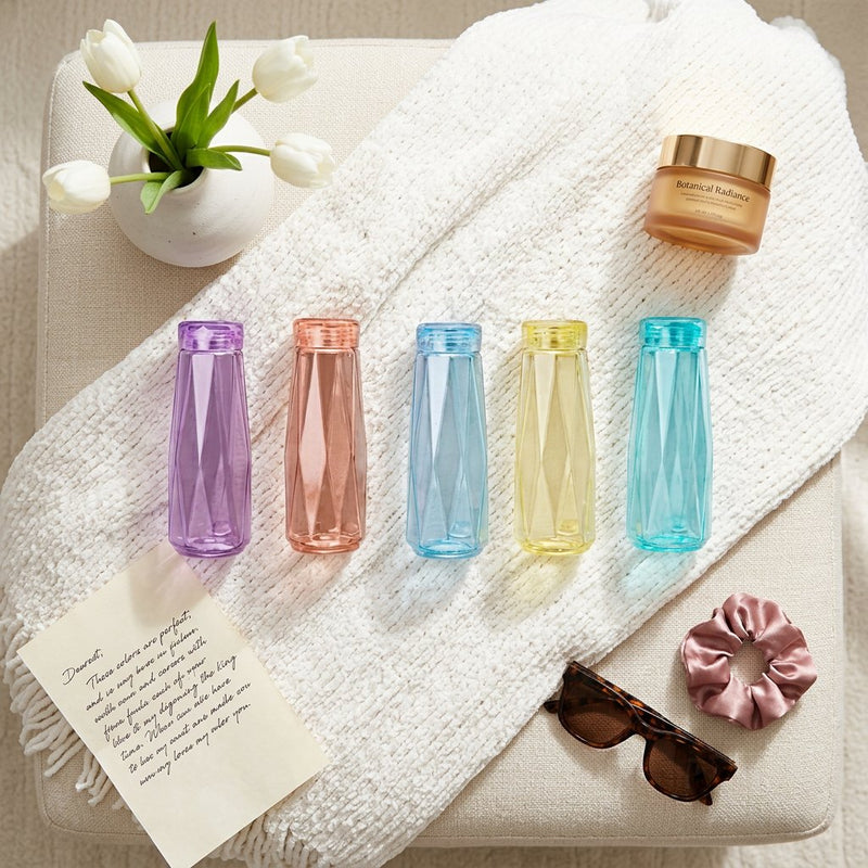 Modern Geometric Diamond Cut Water Bottles