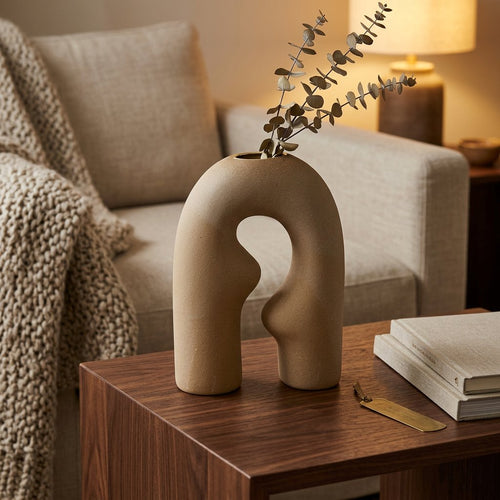 Elegant Organic Arch Ceramic Vase