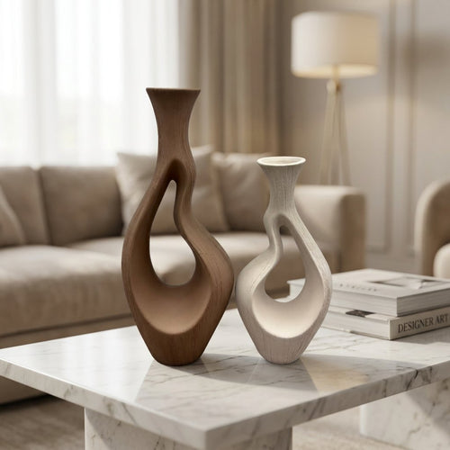 Wave & Form Hollow Vase Set of 2
