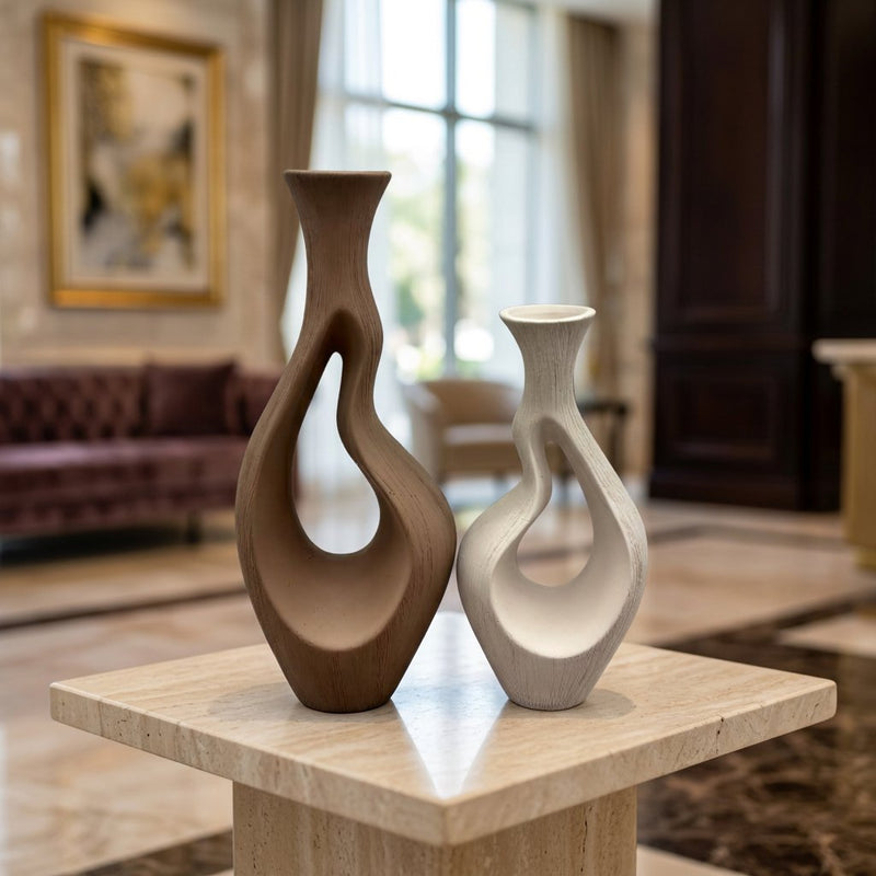 Wave & Form Hollow Vase Set of 2