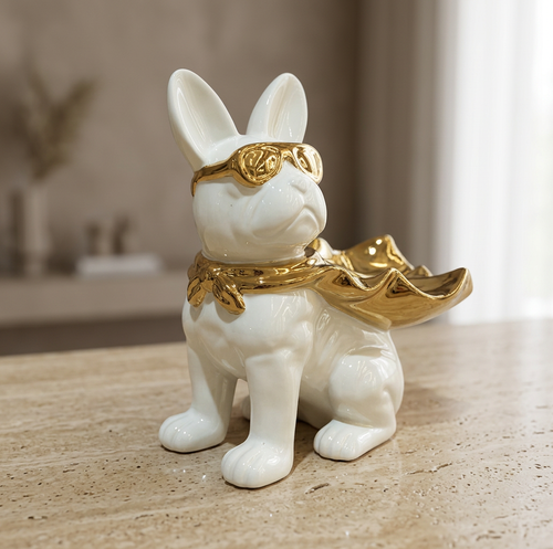 Modern French Bulldog Superhero Sculpture