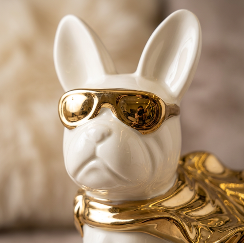 Modern French Bulldog Superhero Sculpture