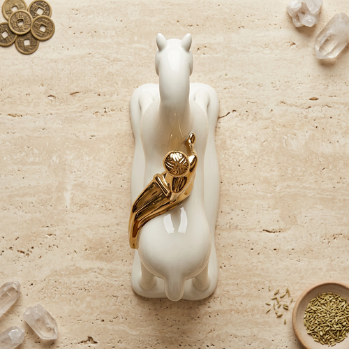 Majestic Equestrian Gold Rider Sculpture