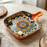 Vibrant Mandala Ceramic Baking & Serving Dish 9 Inch