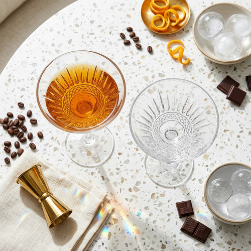 Dual Textured Cocktail Glasses Set of 4