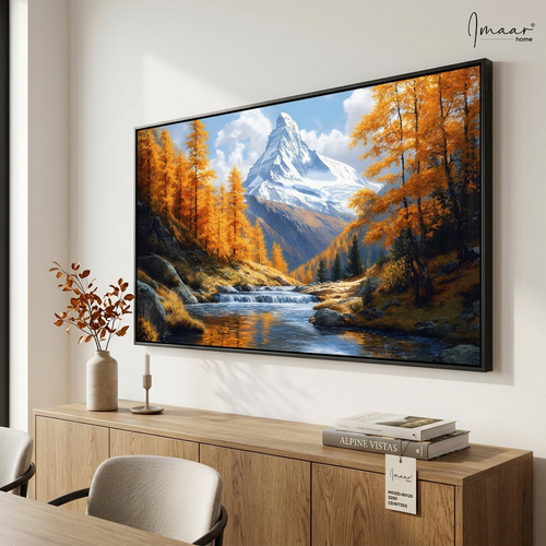 Golden Autumn Mountain Canvas Wall Art