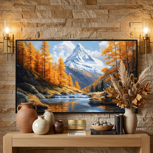 Golden Autumn Mountain Canvas Wall Art