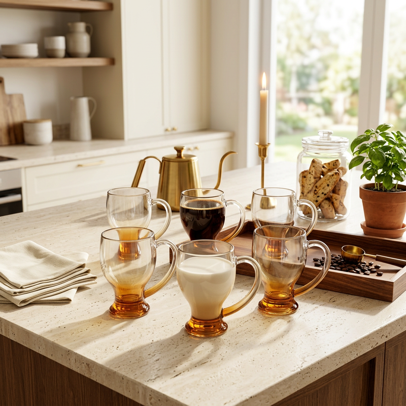 Vintage Inspired Irish Coffee & Latte Glass Set of 6