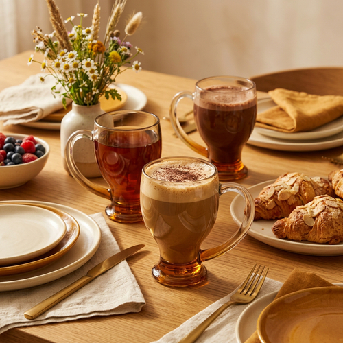 Vintage Inspired Irish Coffee & Latte Glass Set of 6