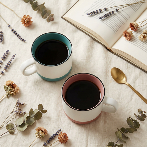 Modern Pop-Color Ceramic Coffee Mugs