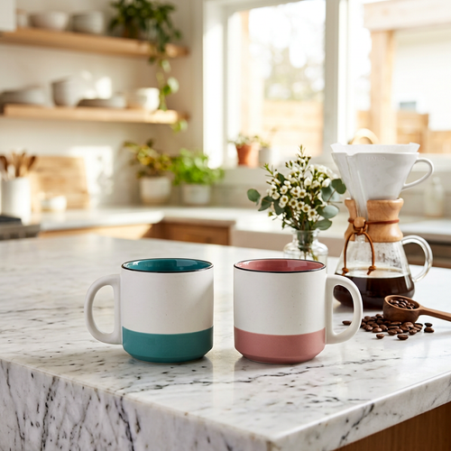 Modern Pop-Color Ceramic Coffee Mugs