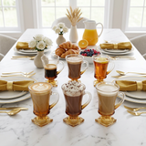 Amber Gradient Swirl Cocktail Glass Set of 6
