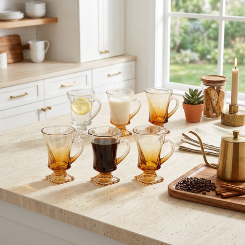 Amber Gradient Swirl Cocktail Glass Set of 6