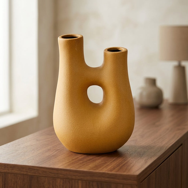 Modern Ceramic Double Spout Vase