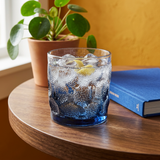 Midnight Blue Ice-Textured Rocks Glass Set of 6