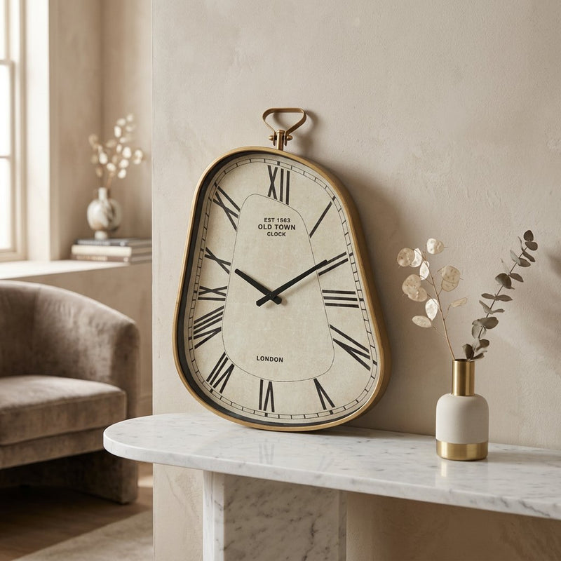 Elegant Gold Asymmetric Melting Wall Clock