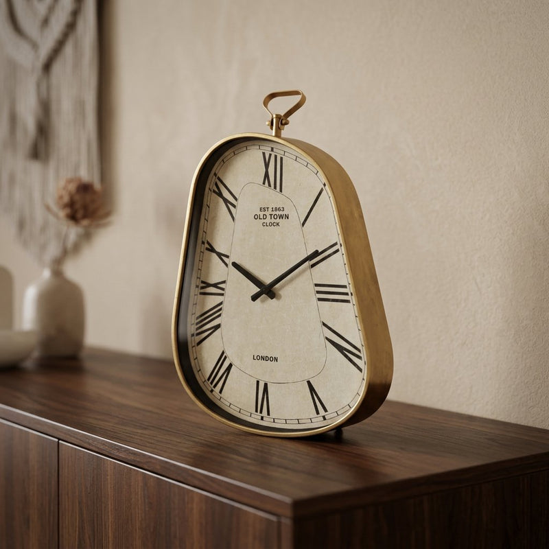 Elegant Gold Asymmetric Melting Wall Clock