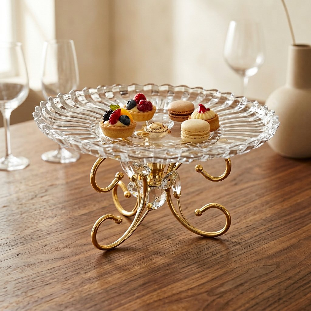 Luxury Dessert Platter with Gold Scroll Base