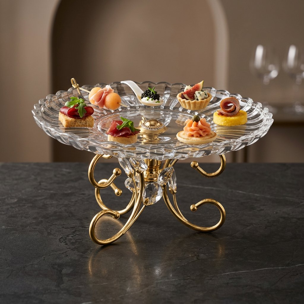 Luxury Dessert Platter with Gold Scroll Base