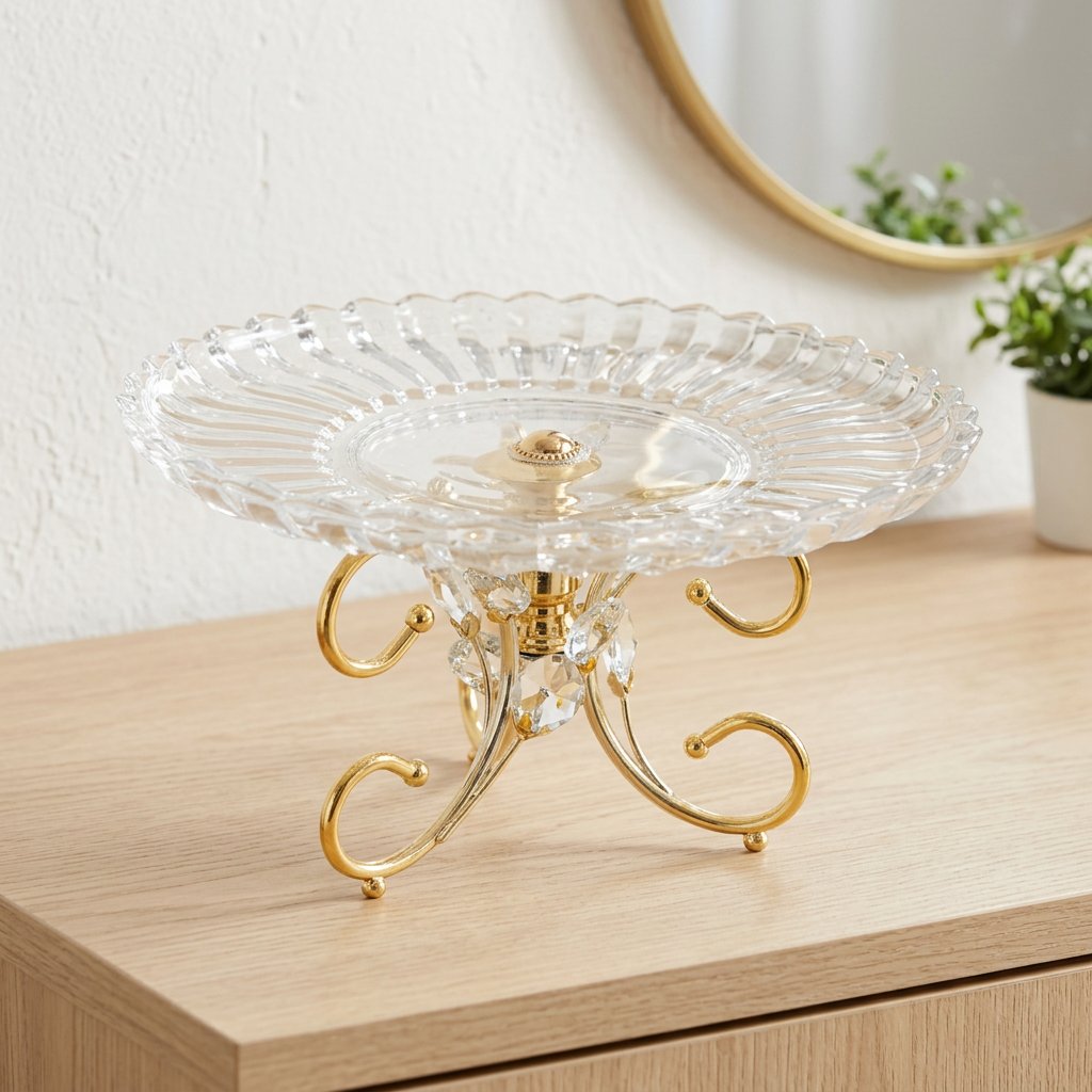 Luxury Dessert Platter with Gold Scroll Base