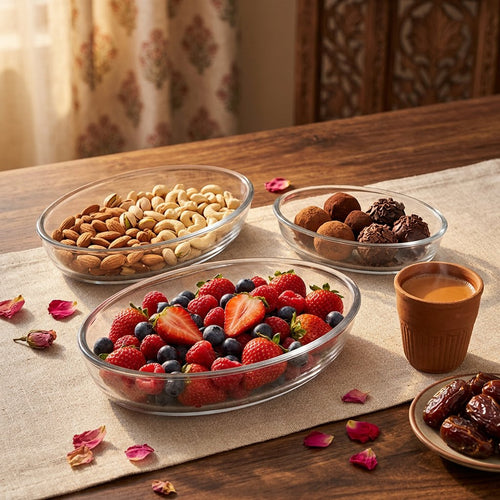 Gourmet Trio Oval Glass Bakeware Set of 3