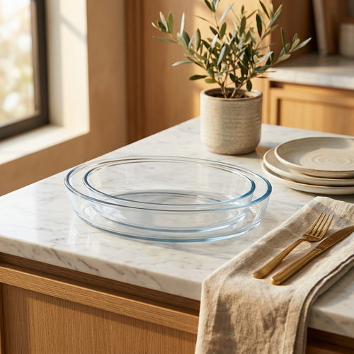 Oval Glass Roasting & Baking Dish Duo Set of 2
