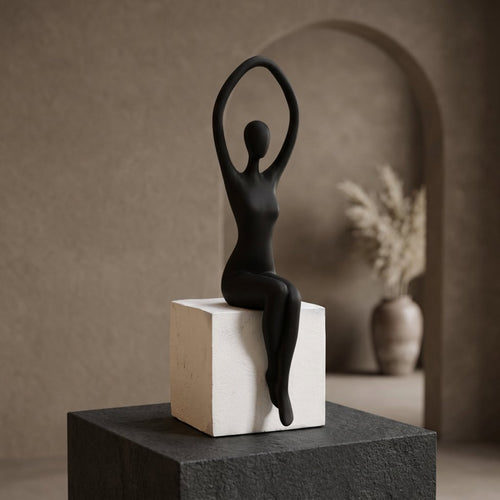 Elegant Praise Abstract Seated Figure Sculpture