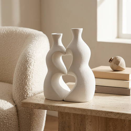 Eternal Matte White Nordic Vase Set of 2