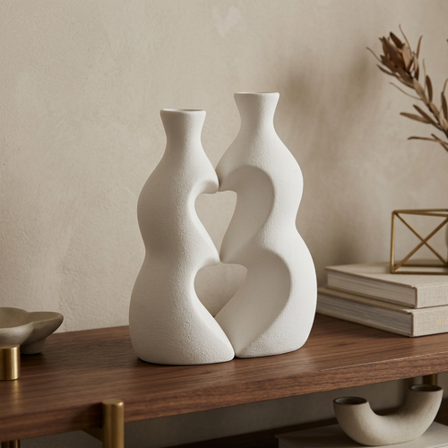 Eternal Matte White Nordic Vase Set of 2
