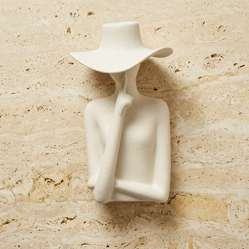 Modernist Lady in Wide-Brim Hat Sculpture