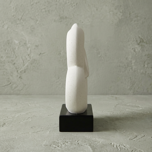 Abstract White Speckled Dual Heart Statue