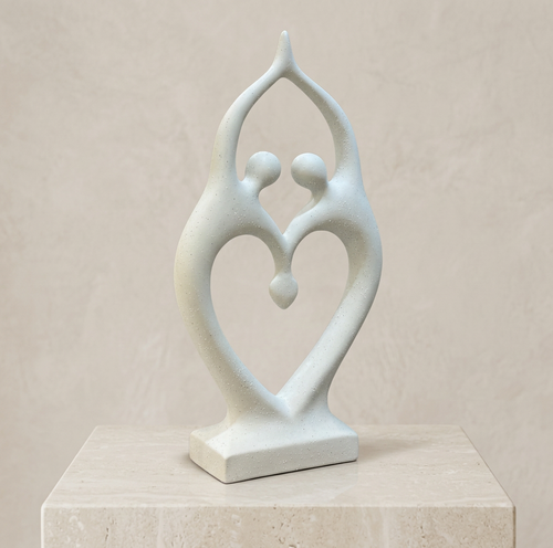 Modernist Dancing Couple Heart Sculpture