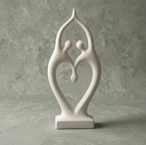 Modernist Dancing Couple Heart Sculpture